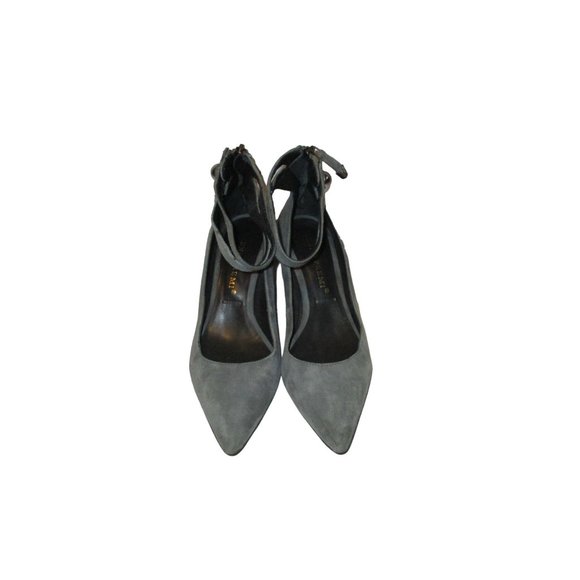 *Bruno Premi Gray Suede Ankle Strap Pointed Toe Pumps - Picture 3 of 9